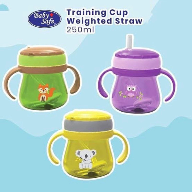 BABY SAFE Babysafe Weighted Sipper Straw Cup Botol Minum Sedotan Anak dgn Pemberat Bandul 250 300 ML 250ML 300ML BabySafe JP019 FS405 SK019 JP SK 019