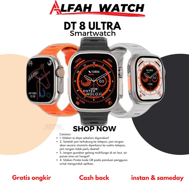 DT8 Ultra Smart Watch Series 8 49mm 2.0 Inci HD Layar Termometer Olahraga Smartwatch Panggilan Bluetooth