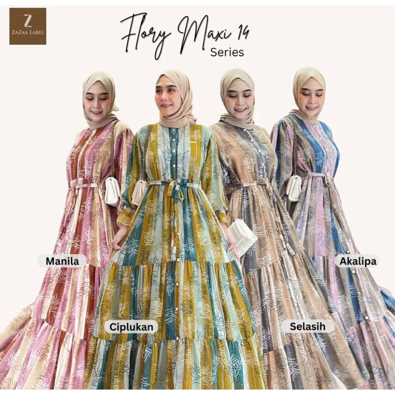 AACO FLORY MAXI DRESS VOL 14 By Zazaalabel Dress Premium Gamis Wanita Termurah