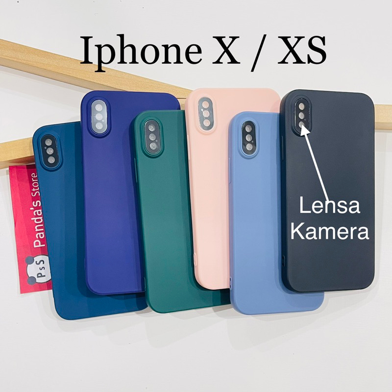 Case Iphone X / Xs Lenspro Makaron Full Color Softcase Pro Lensa