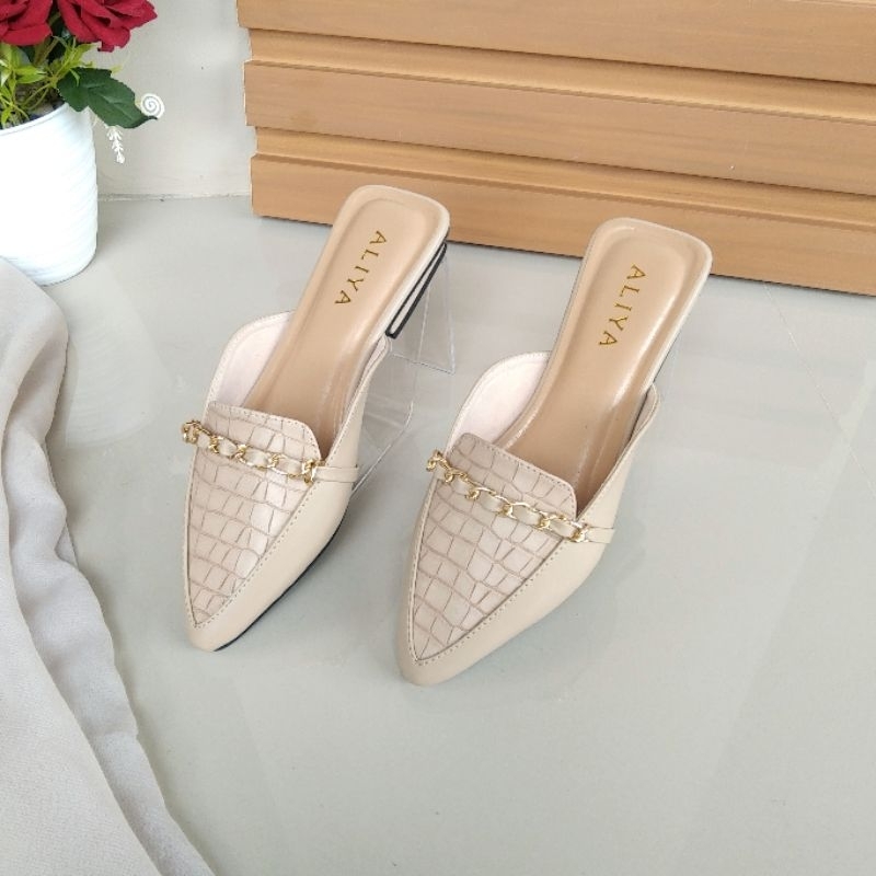 Aliya Croco Mules Wanita heels/hak 2cm