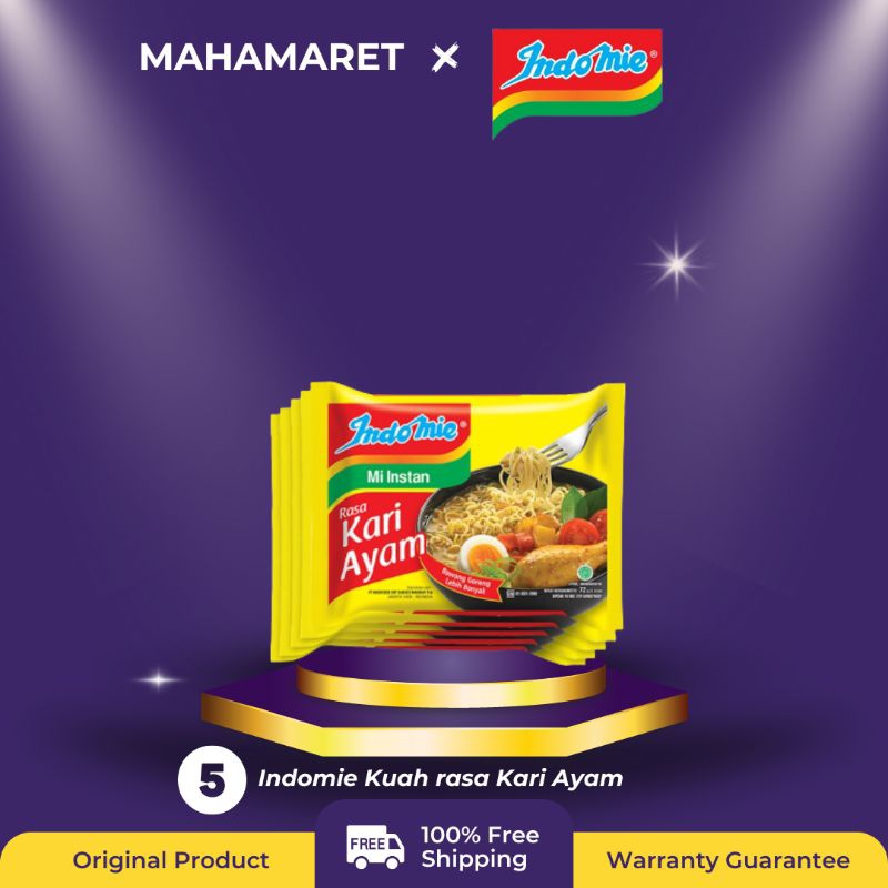 

5 Bungkus - Indomie Kuah rasa Kari Ayam | Mahamaret.