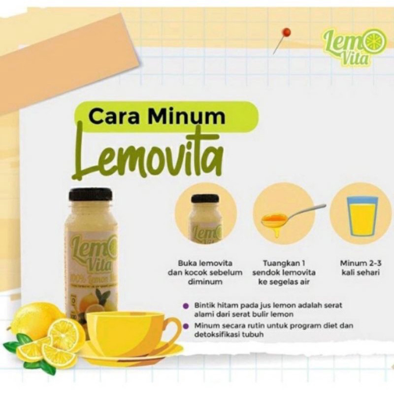 BPOM Fresh Sari Lemon Lemovita Jus Murni 100%  Tanpa Pengawet  250ml