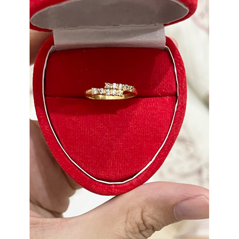 cincin wanita emas muda + cincin emas asli + cincin M10 emas muda
