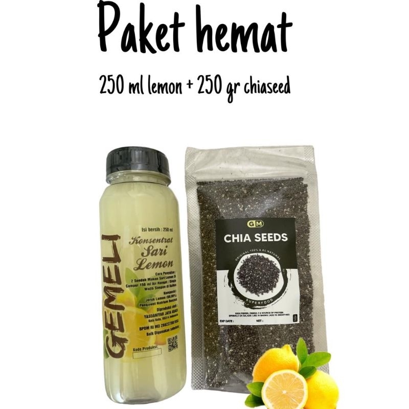 

paket hemat sari lemon gemeli + chiaseed bpom
