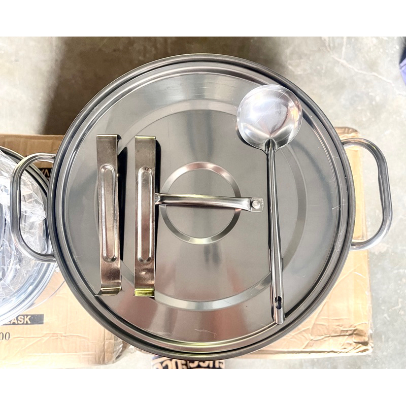 Panci Stockpot Steamer Set Stainless Tebal 22/24/26/28CM - Panci Set Steamer Kukus Dengan Tutup Stainless Steel - Panci Dandang Kukus Siomay Rebus Serbaguna