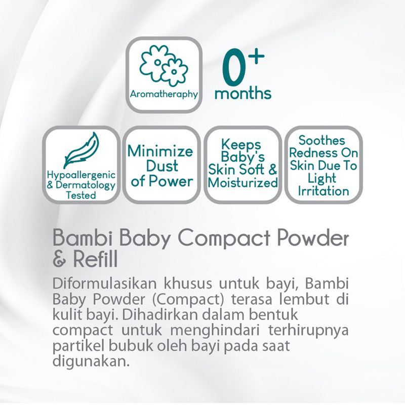 Bambi Baby Prickly Heat tabur 100gr dan Prickly Heat padat 40gr/ bedak biang keringat bayi bambi