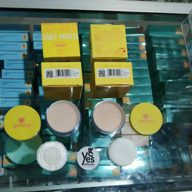 Emina Daily Matte Loose Powder 20g 01 Light Beige 02 Natural Beige Bedak Tabur Tempat Remaja