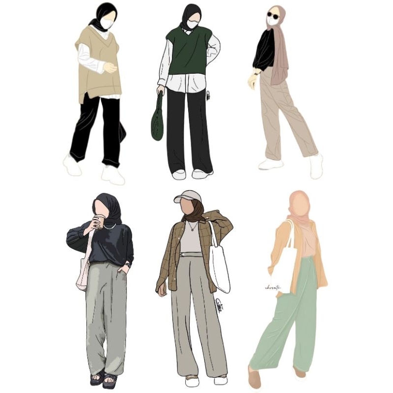 

Stiker outfit hijabers