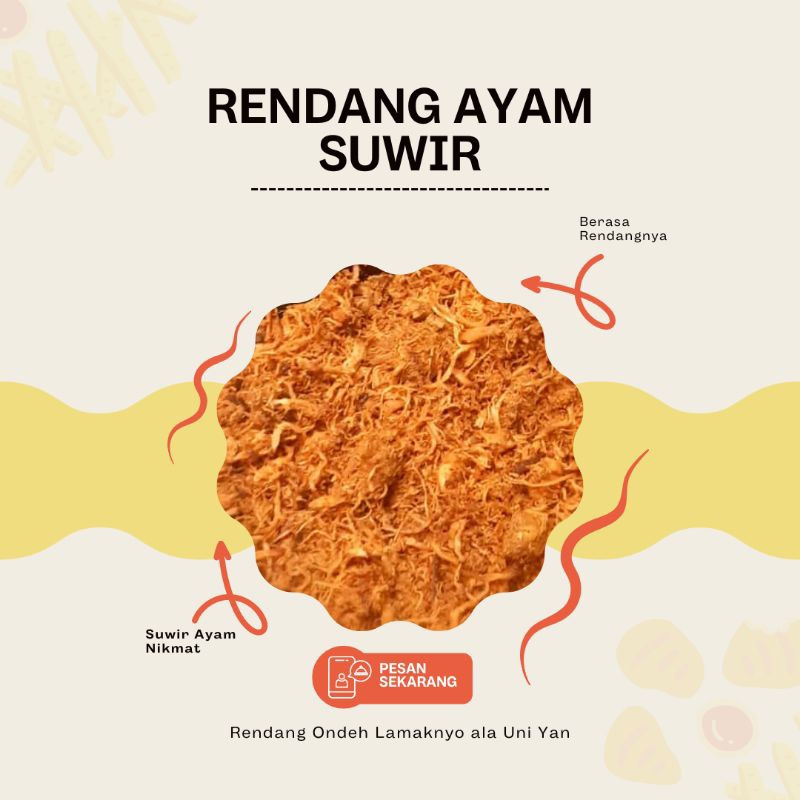 

Rendang Ayam Suwir ONDEH lamaknyo ala Uni Yan 300 gram | 250 gram | 200 gram | 150 gram | 100 gram | 50 gram