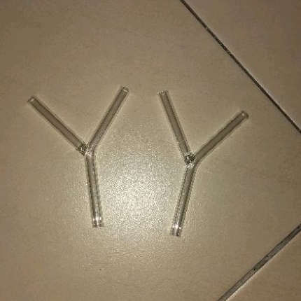 pipa Y kaca / pipa kaca Y dia 8 mm