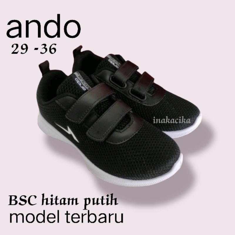 sepatu sekolah anak original Ando plano TK SD