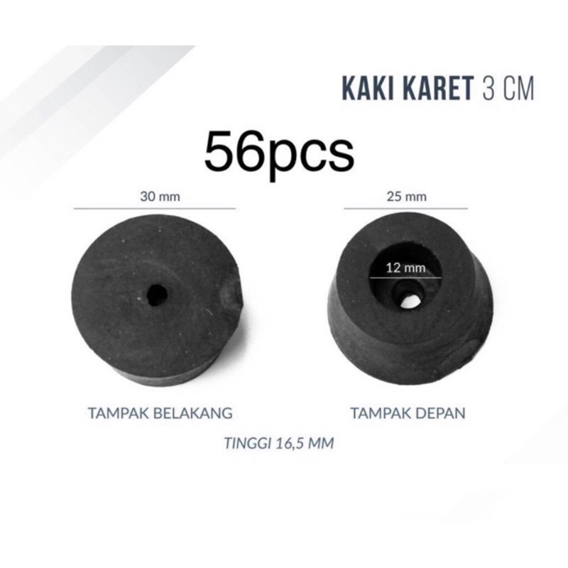 Kaki Karet 3 cm (PVC) untuk Salon Speaker / Box Power / Amplifier / Hardcase / Sofa / Pintu