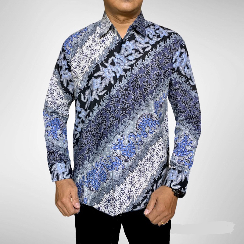 ABU MOTIF TERBARU,Couple ayah dan anak warna abu abu lapisan furing hero,Kemeja batik Premium,Batik Solo,Kemeja Jumbo