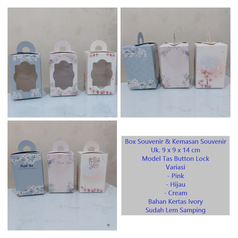 kotak Box Kemasan Souvenir Berbahan Kertas Uk. 9 x 9 x 14 cm