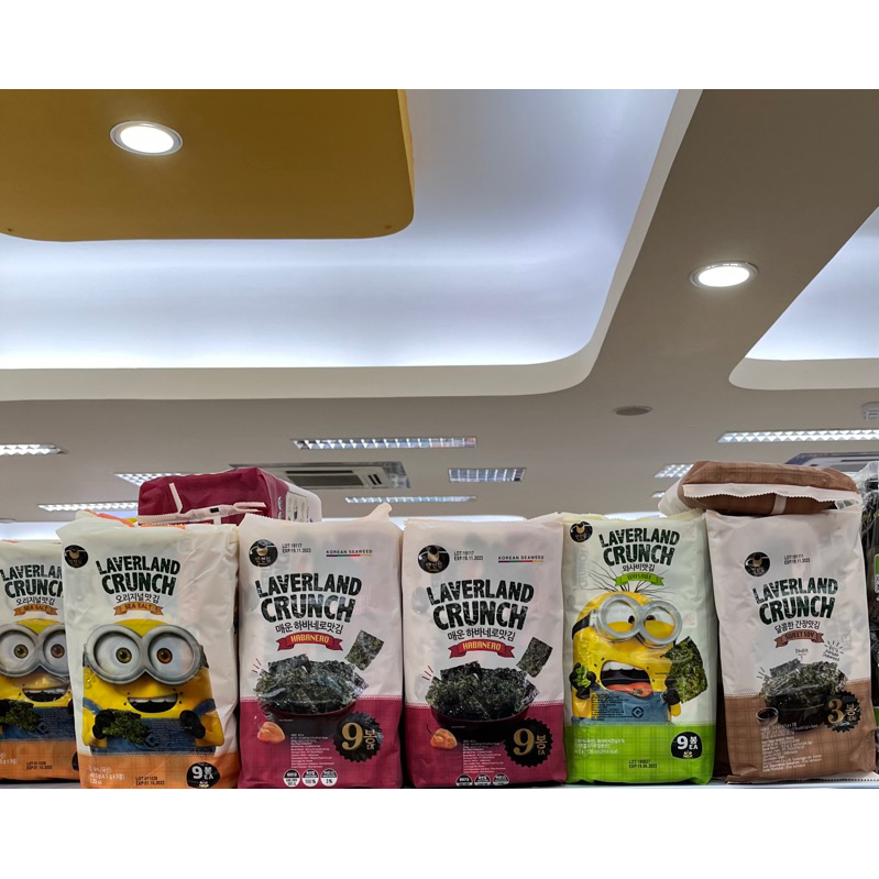 

[Rumput Laut untuk Ramen] Manjun Laverland Crunch Seaweed Nori - 1 bag (40.5gr) isi 9 Pack Korean Asli