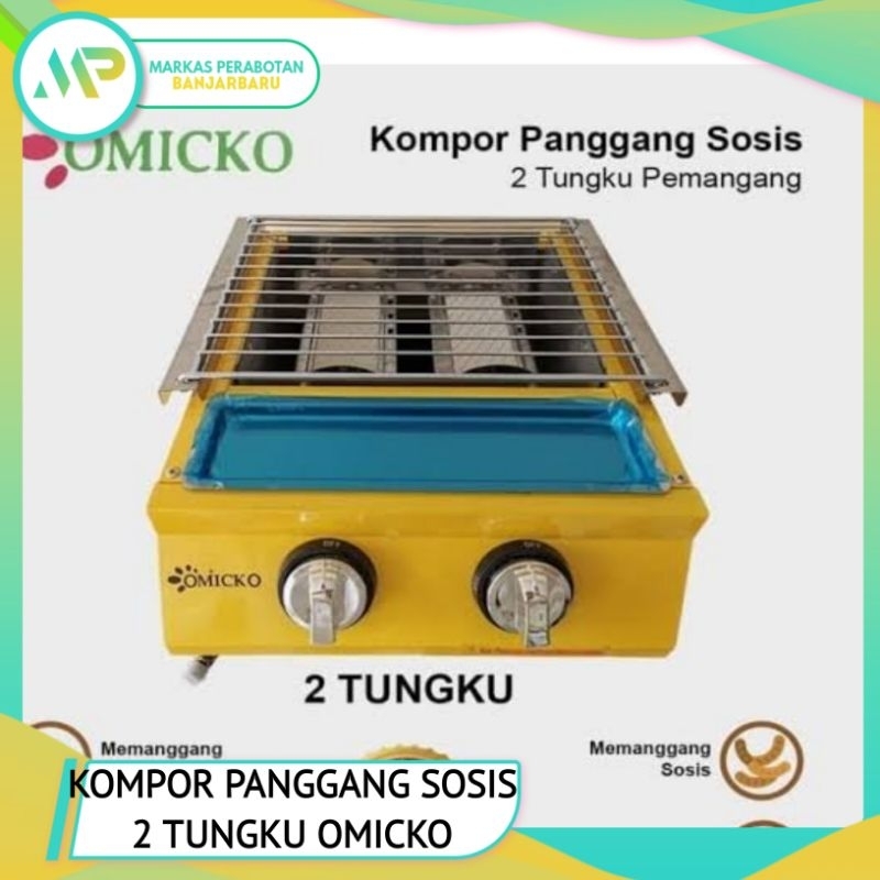 kompor panggang sosis 2 tungku omicko / Panggangan Sosis / 3 Tungku dan 4 Tungku