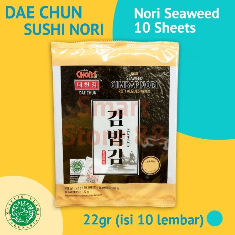 DAE CHUN SUSHI NORI SEAWEED HALAL ISI 10 SHEETS GIMBAP NORI DAECHUN