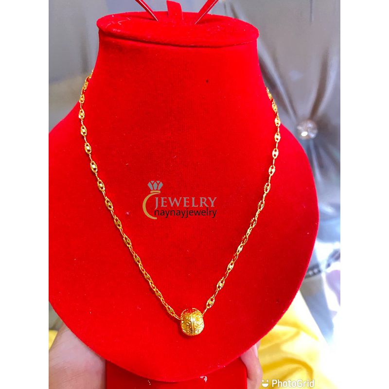 Kalung pecah kopi globe / 45cm warna 24k