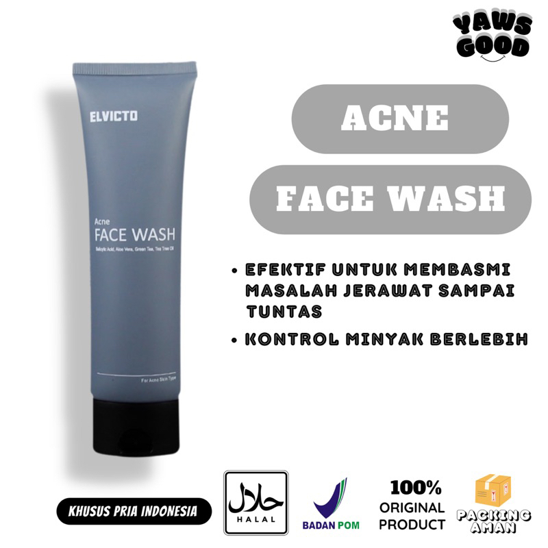 Elvicto face wash acne 100 ml (original 100%)