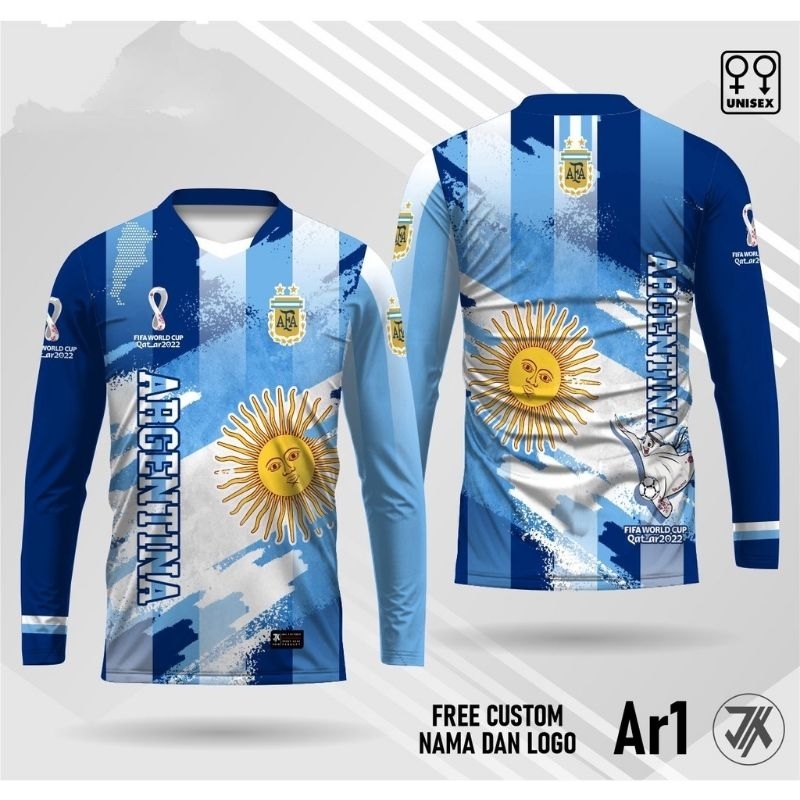 Jersey Argen Piala Dunia 2022/Kaos Jersey Argen Piala Dunia 2022 Ar1 FULL PRINTING Free Custom Nama 