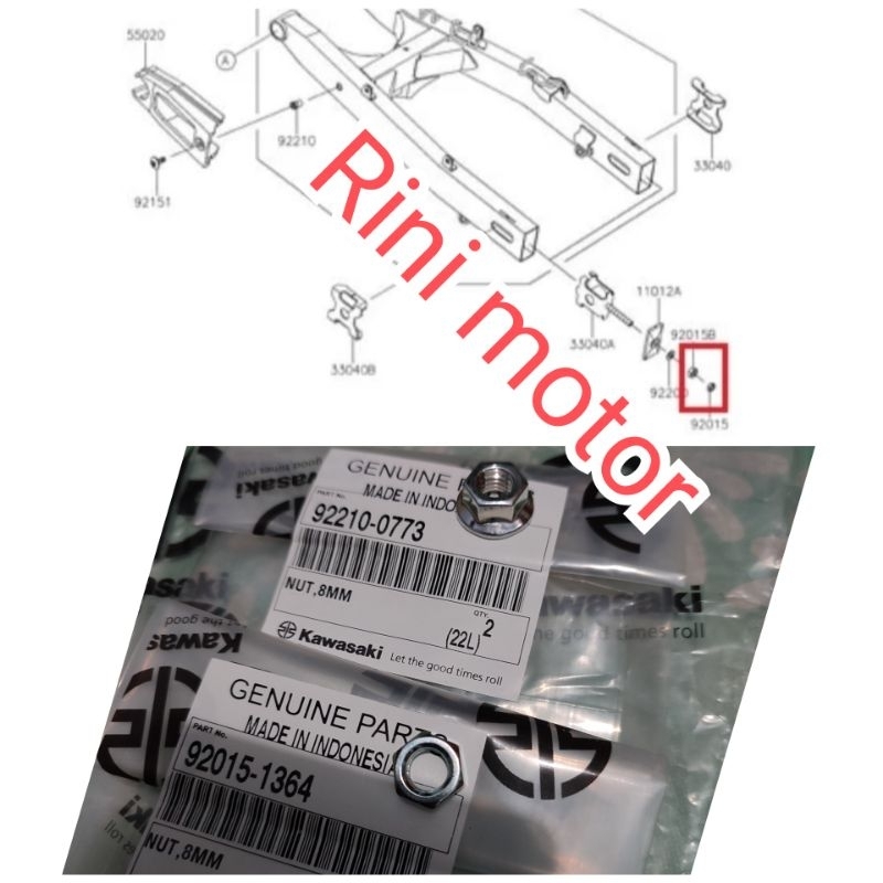 mur setelan rantai rente Ninja rr mono original