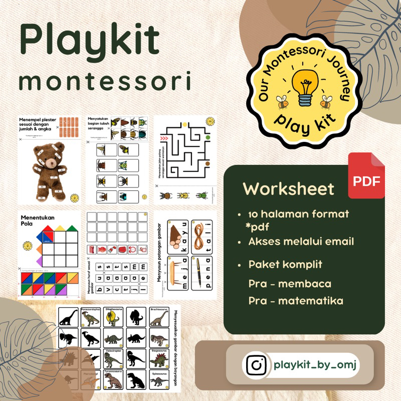 

Worksheet 10 halaman *PDF, untuk usia 2-5 tahun