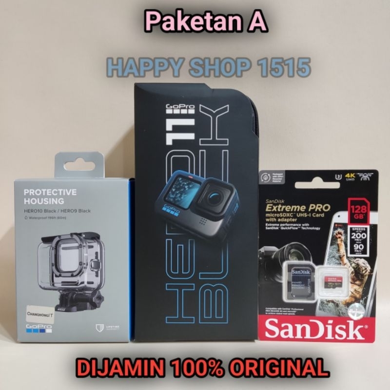 SPECIAL BUNDLE A GOPRO HERO11 BLACK Garansi Resmi( Hero 11 ) paketan A