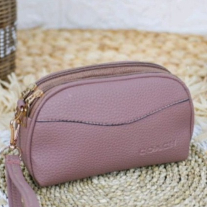 Dompet Hp Wanita Uang Dan Kunci PAPIRUT OVAL 2 Ruang Resleting Pouch Kosmetik Makeup Cewek kekinian