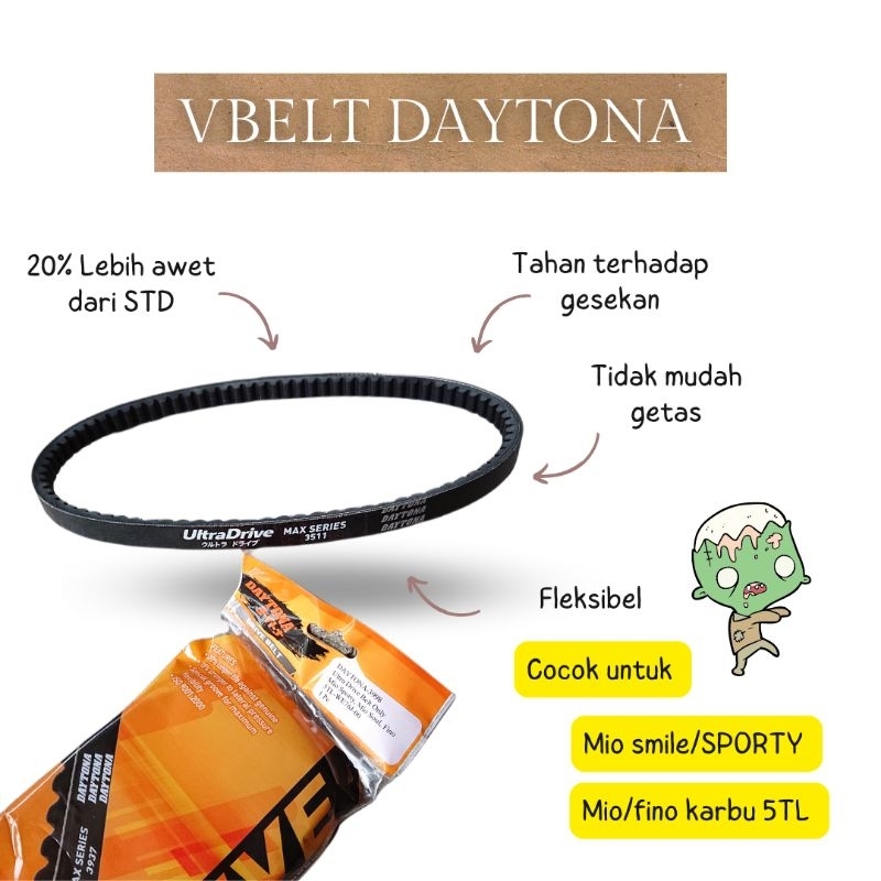 VANBELT DAYTONA V-BELT RACING MIO SPORTY 5TL MIO SMILE NOUVO FINO KARBU MIO J 54P FINO INJEKSI 115 XRIDE INJEKSI SOUL GT 115