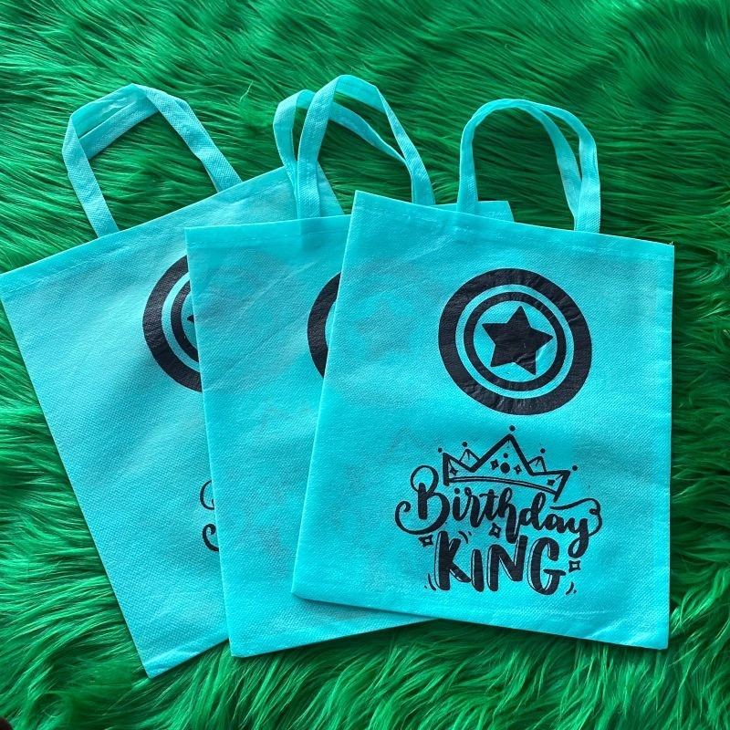 TAS SOUVENIR SNACK ULTAH HAJATAN  TERLARIS MOTIF TAMENG KAPTEN AMERIKA BIRTHDAY KING TOSCA MUDA F 25X30