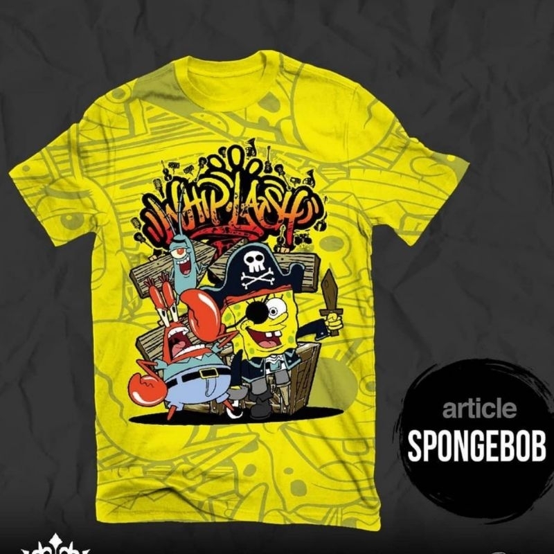 Kaos Pria/Wanita T-shirt Spongebob S,M,L,XL,XXL