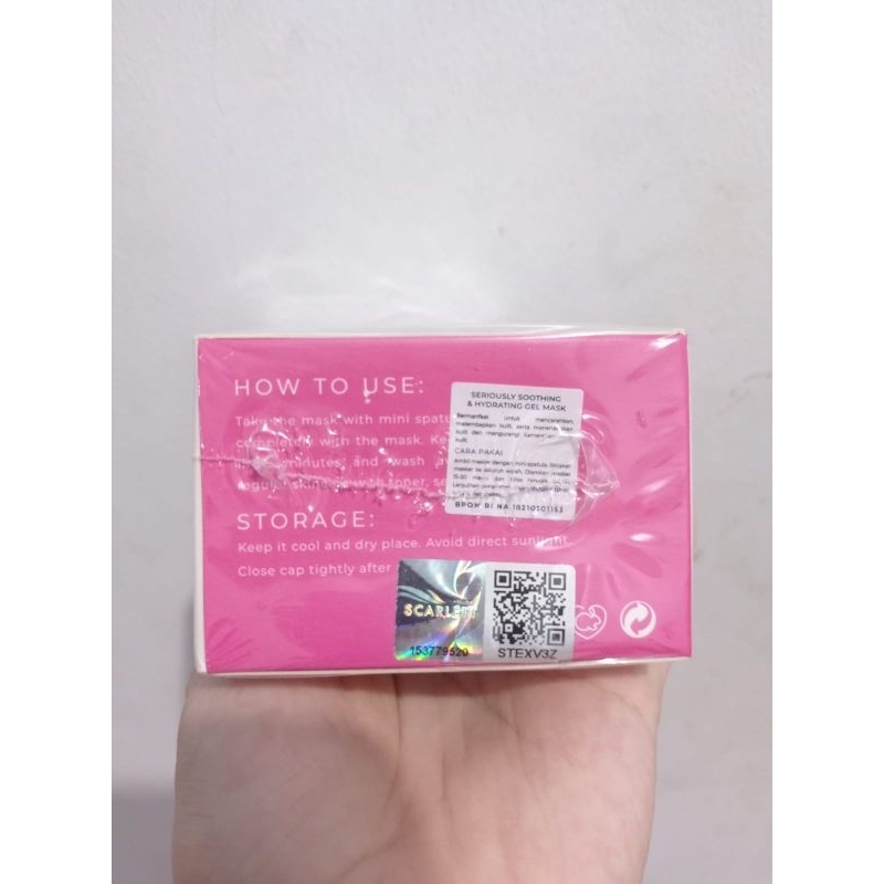 Scarlett Soothing Hydrating Gel Mask Masker glowing acne