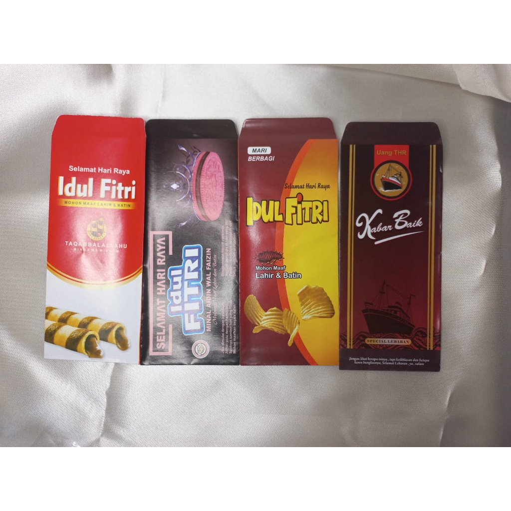 

Amplop lebaran panjang / Amplop uang panjang / Amplop uang motif jajan