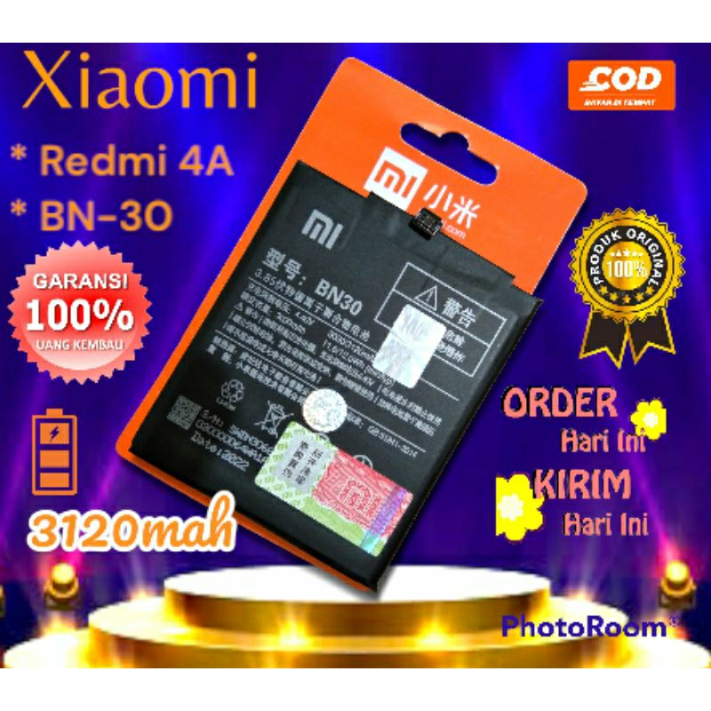 Baterai Hp XiaoMi Redmi 4A BN 30 Original / Batre BN30 Xiao Mi 4 A Xiaumi Ori batrai battery  garansi