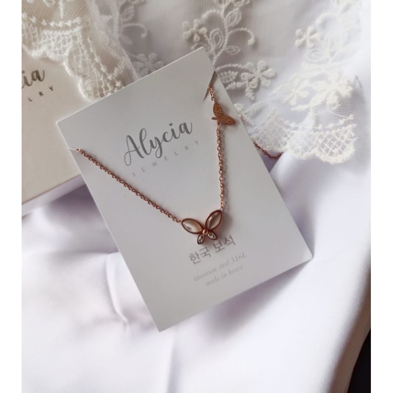 kalung anak anti karat titanium kupu-kupu butterfly