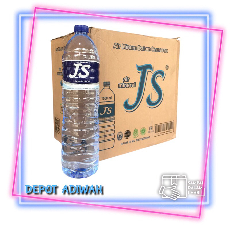 

JS air mineral pet 1500ml per karton (isi 12 botol)