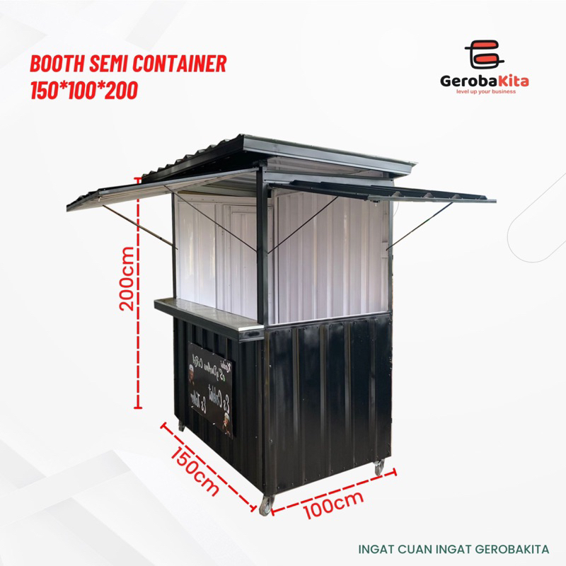 Booth Kontainer Minimalis dengan Roda