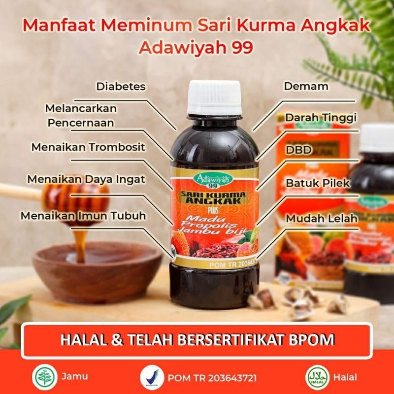 

Sari Kurma Madu Plus Angkak Adawiyah 99 | Sari Kurma Plus Angkak | Sari Kurma | Adawiyah99