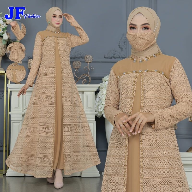 Gamis Brokat Selendang