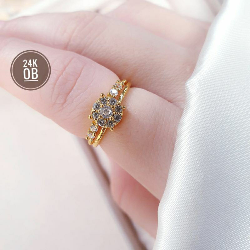 Cincin Xuping Permata Satu Gold Cantik Dan Simple N23022302