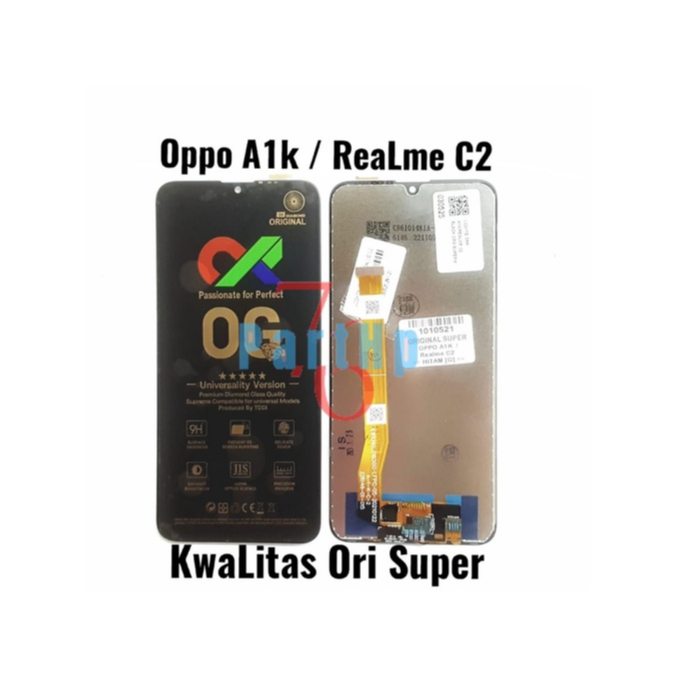 Lcd Touchscreen Fullset Kwalitas Ori Super Oppo A1K - Realme C2 - Hitam