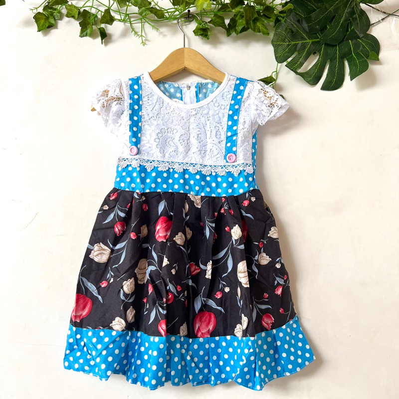 Dress anak cewek 2 3 tahun gaun anak motif bunga baju anak perempuan cewek ( dress ananda brokat )