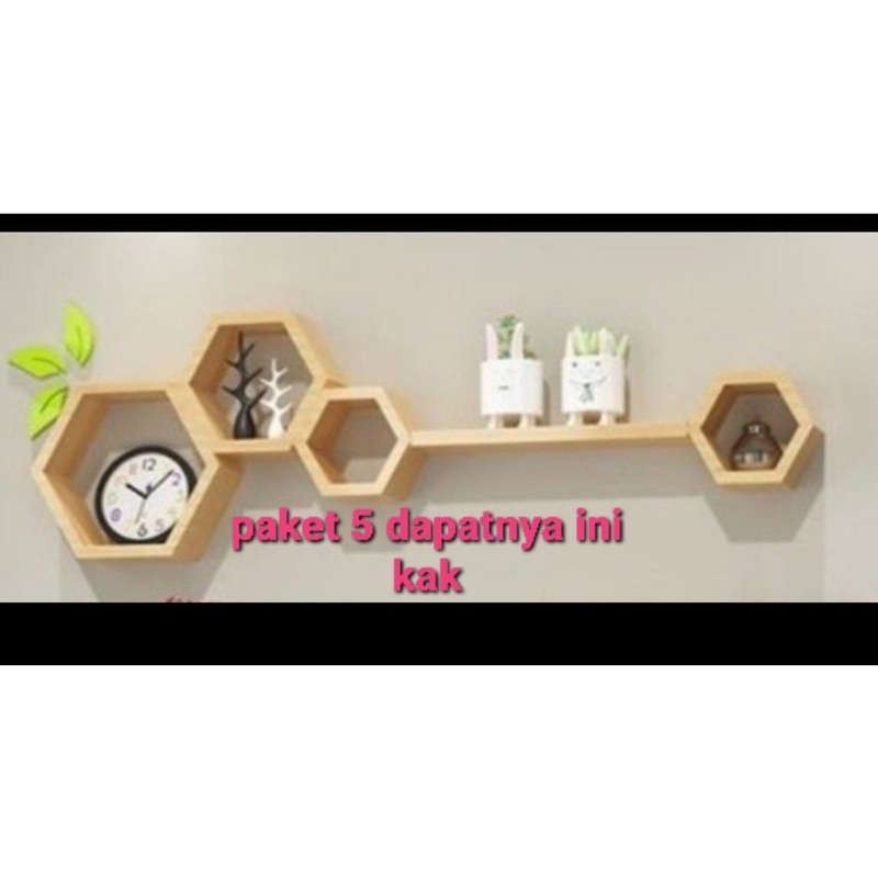 PAKET RAK HEXAGONAL. RAK DINDING HEXAGONAL.