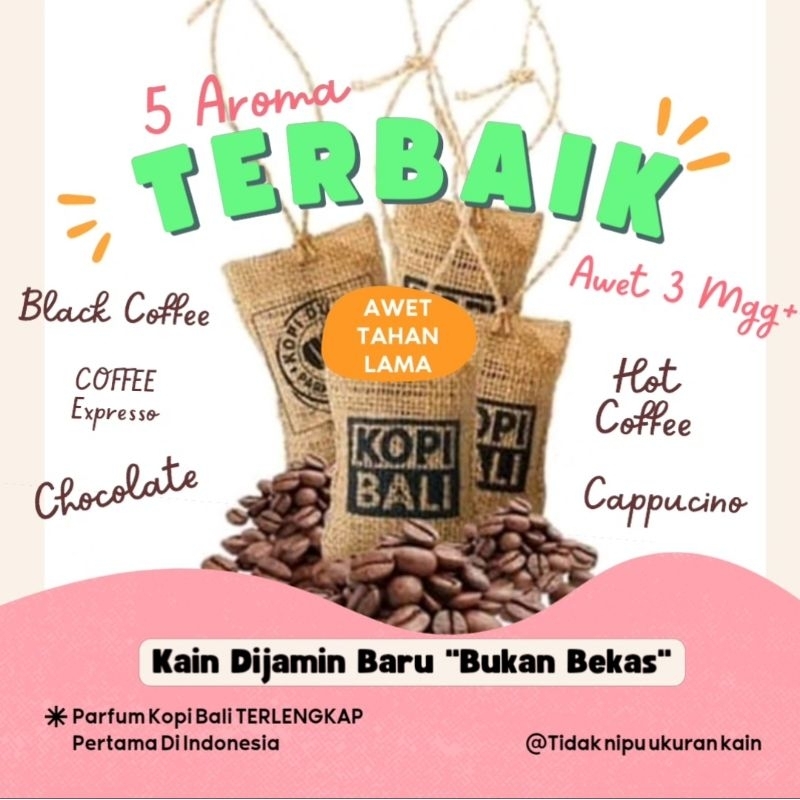 (5 𝕬𝕽𝕺𝕸𝕬) PARFUM KOPI BALI Uk6x9Cm Original (LOGO STIKER) TERMURAH