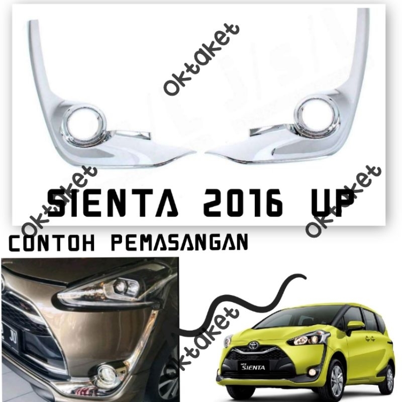 Cover Foglamp lampu kabut Toyota Sienta 2016 2017 2021 2023  chrome best co