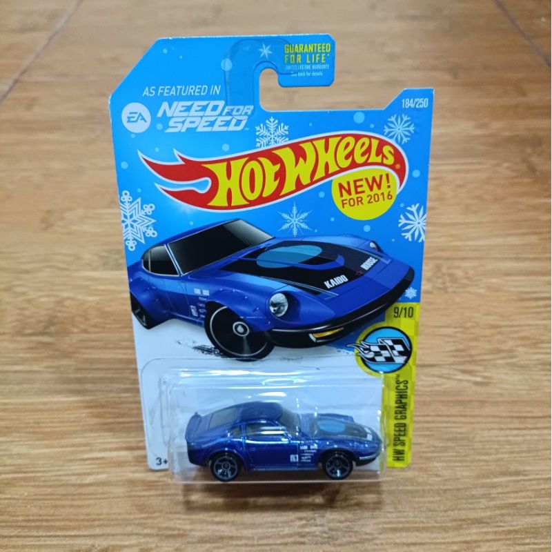 Hot Wheels Nissan Fairlady Z Blue Need for Speed Winter Snowflake Snow Card
