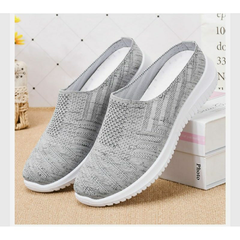 Sepatu sandal wanita import sepatu wanita rajut Flat Shoes anti slip