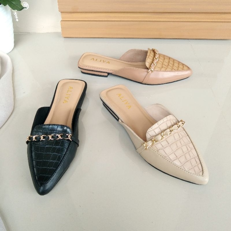 Aliya Croco Mules Wanita heels/hak 2cm