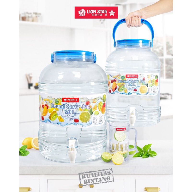 Dispenser air round carry jug 8L 10L 12L 15L 20L LION STAR